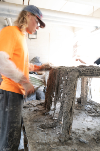 At Sandbar Oyster Co, 4-12-21. building Oyster Tables.